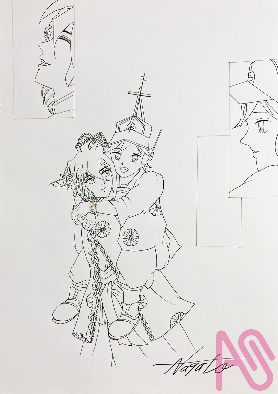 つぐみちゃんお礼絵ー交信円舞ー Illust of 長門 Personification original つぐみ 帝国海軍 海軍カルタ番外編