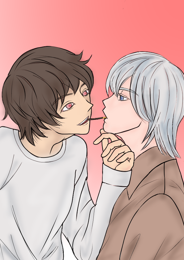 ポッキーゲーム Illust of kisoyu BL medibangpaint ポッキーの日