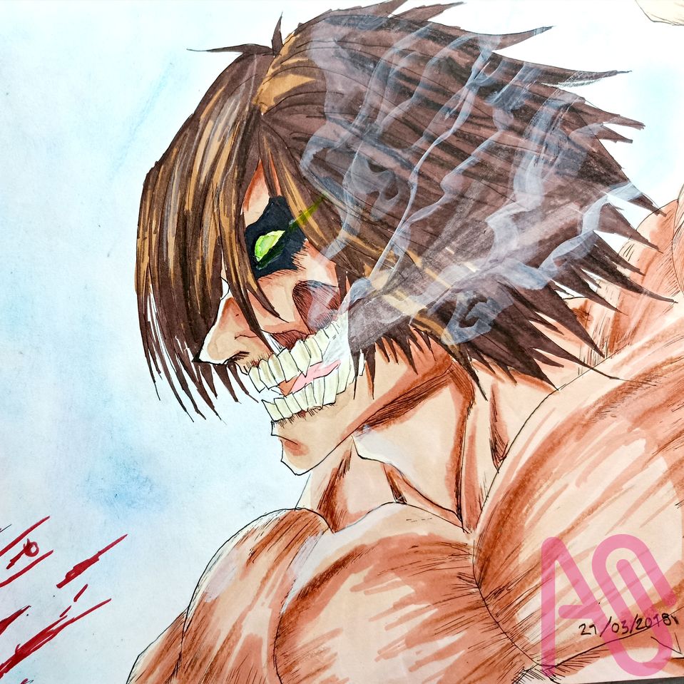 Fanart Shingeki no Kyojin 2018 Illust of DartC coloredpencil fanart illustration art anime character manga handdrawn alcoholmarkers