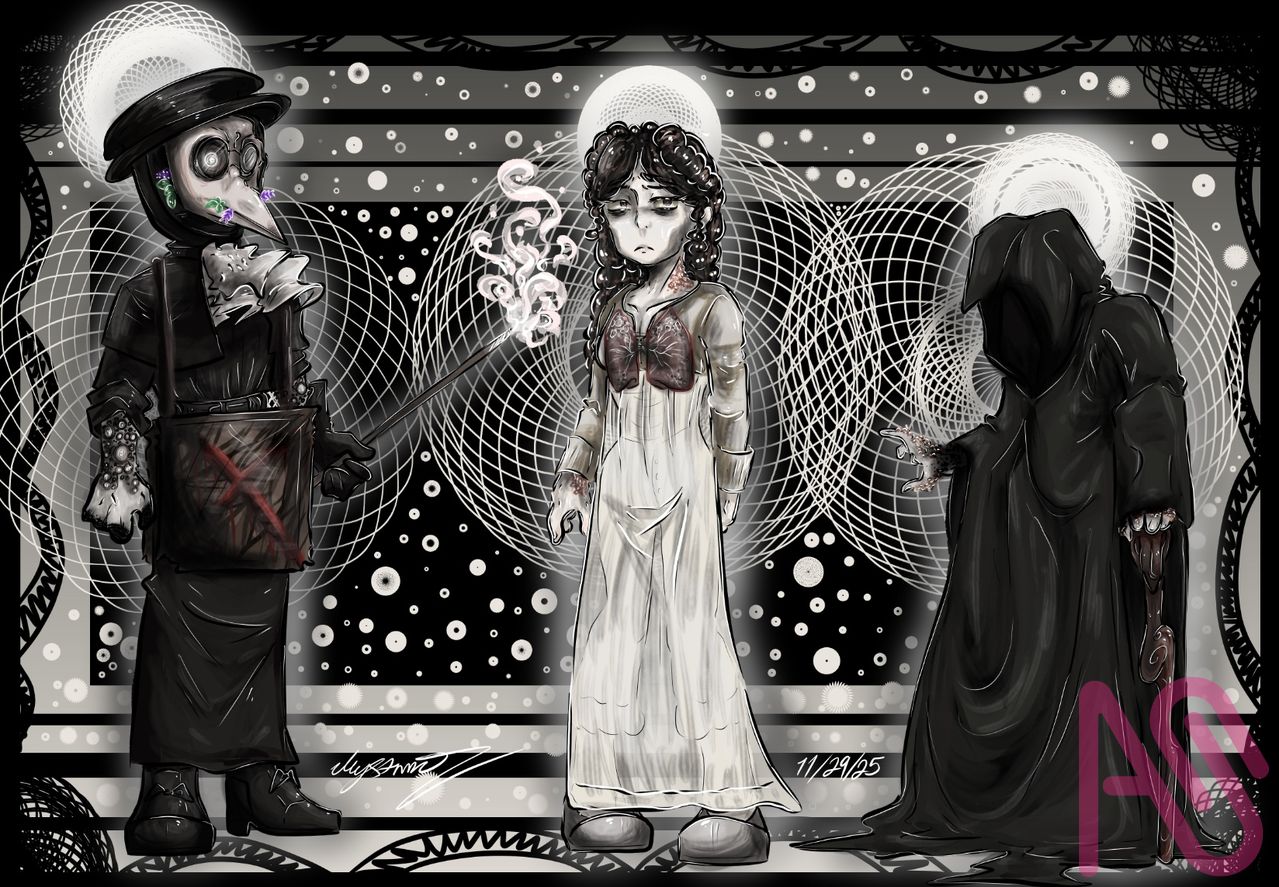 “Killer Diseases” (literally) Illust of LKMr.Raz digital characterdesign Diseases humanization tuberculosis disease Plaguedoctor bubonicplague Leprosy BlackDeath