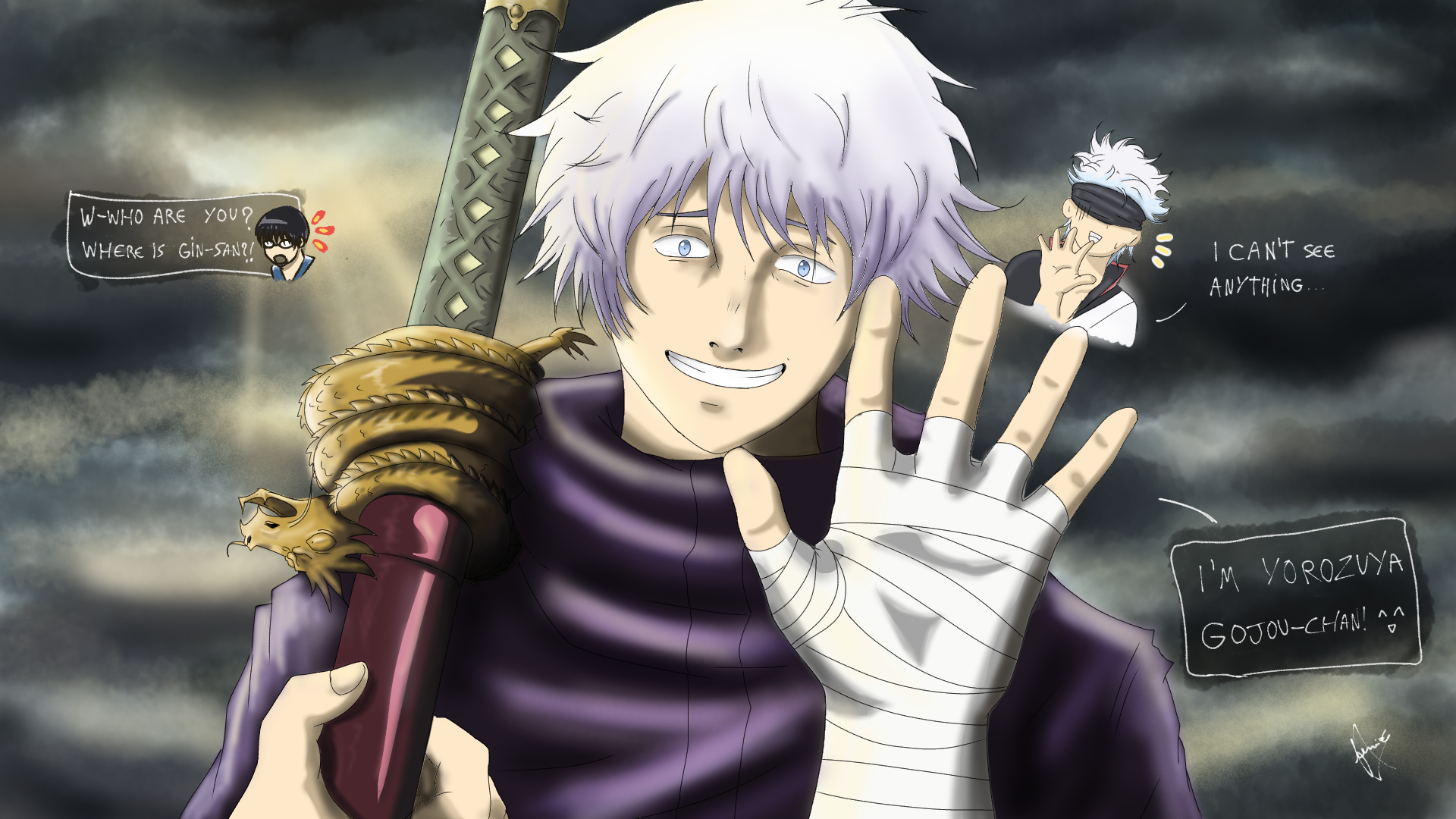 Gojou replaced Ginsan at the Benizakura arc Takasan! Illustrations