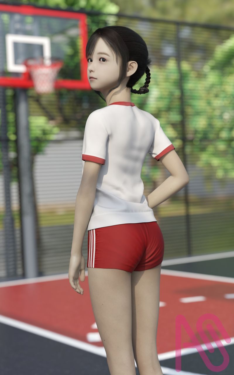 バスケットコート Illust of Jackie Jackson girl 体操服 original 3DCG DazStudio Photoreal