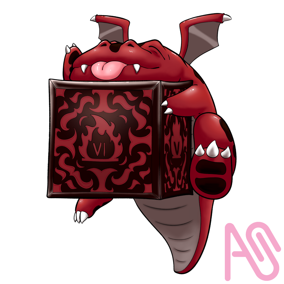 Dragón con un dado Illust of calderon drawing dragon cute digital oc cartoon monster digitaldrawing digitalpainting digitalartwork