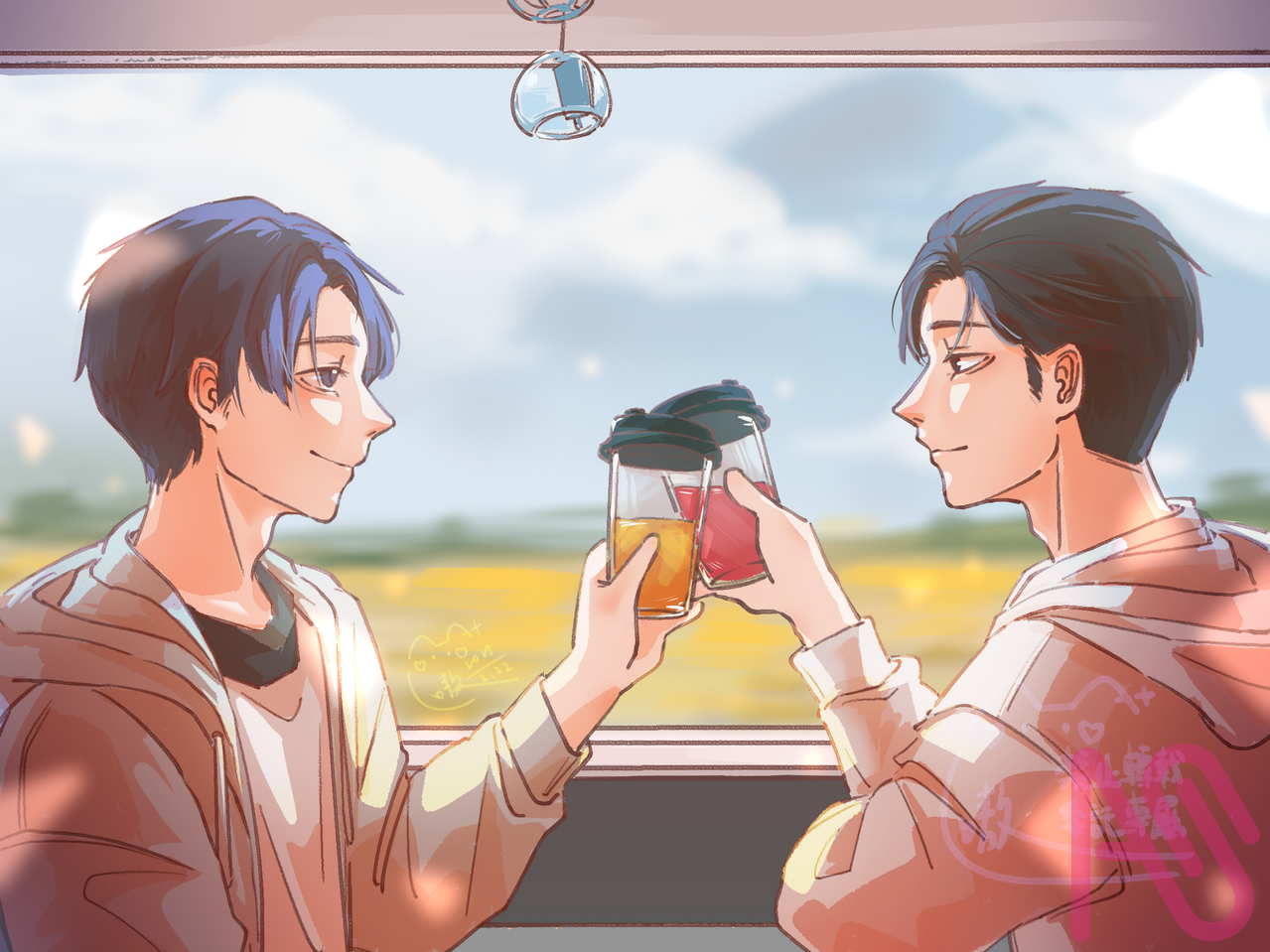 列車、（委託） Illust of 嗷嗷嗚 painting doodle art original portrait illustrations 電繪 原創角色 委託 桓繞嗷星