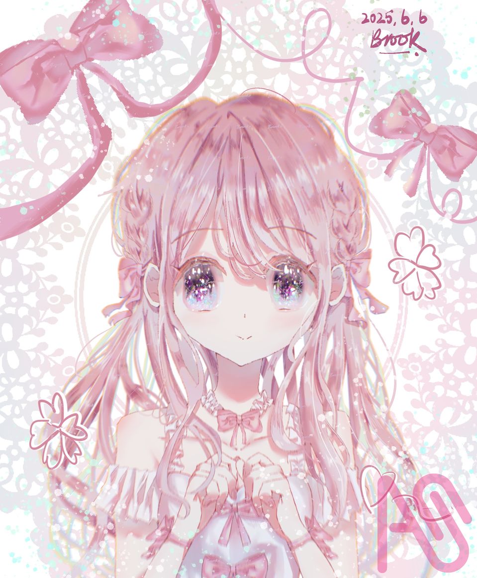 🎀 Illust of 小河🌸 girl pink oc ribbon 日系 蕾絲