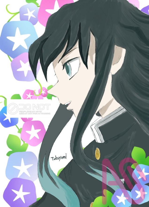 夏の花と無一郎くん Illust of tukuyomi fanfic fanart summer illustration medibangpaint ibispaint KimetsunoYaiba TokitouMuichirou ツクヨミアート