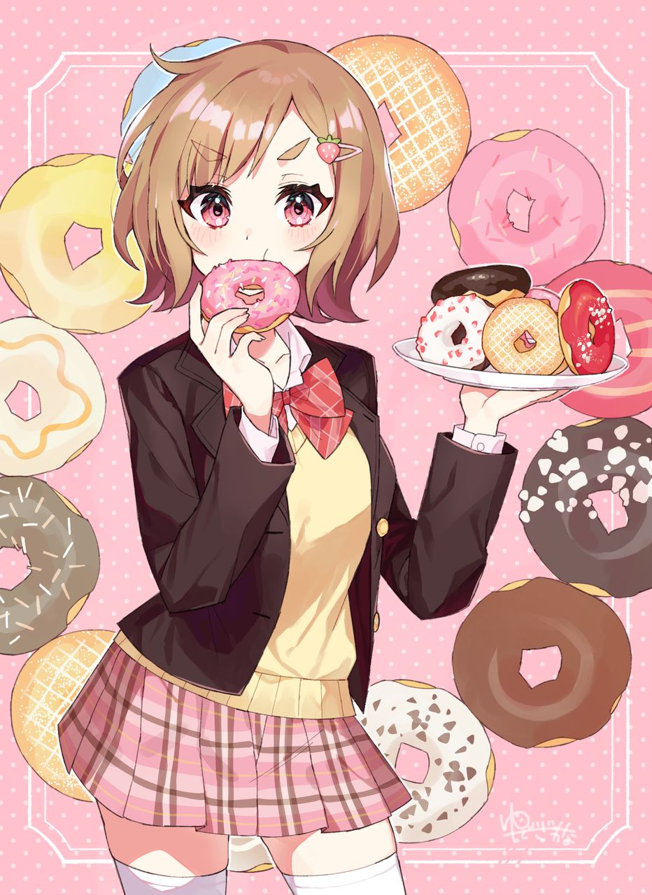 ドーナツ！ Illust of ゆでざかな girl uniform original food Girls donut