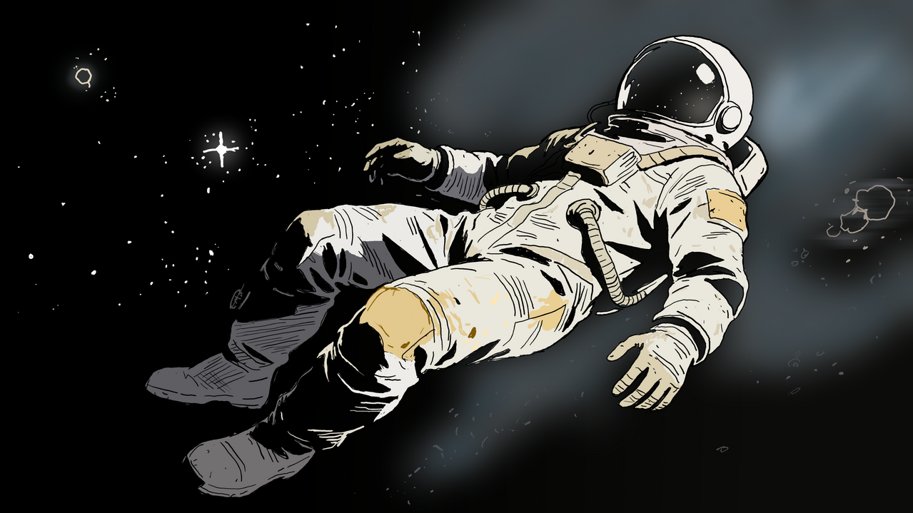 The Solitarie Illust of Reytrins sci-fi space illustration medibangpaint digital star universe Astronaut