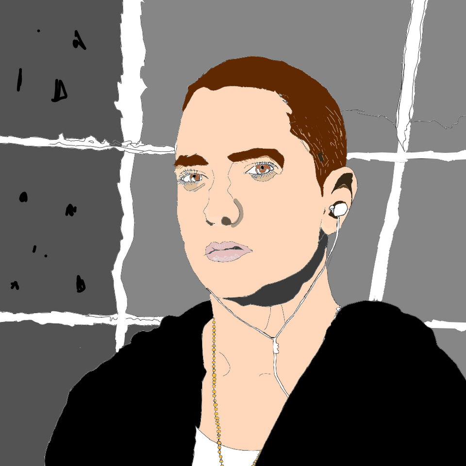 Eminem listening to music, Dylan Mc Phillips Illustrations ART street
