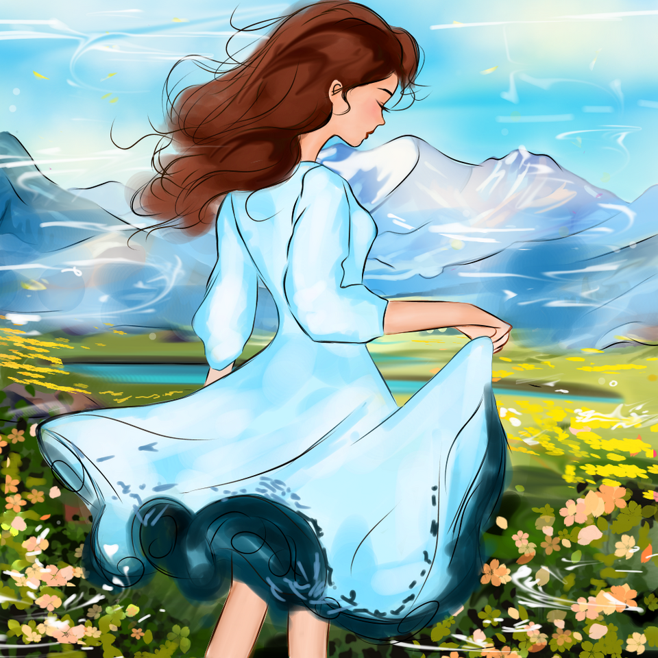 Cold morning Illust of Milly girl drawing art anime original cute medibangpaint digital oc cutegirl