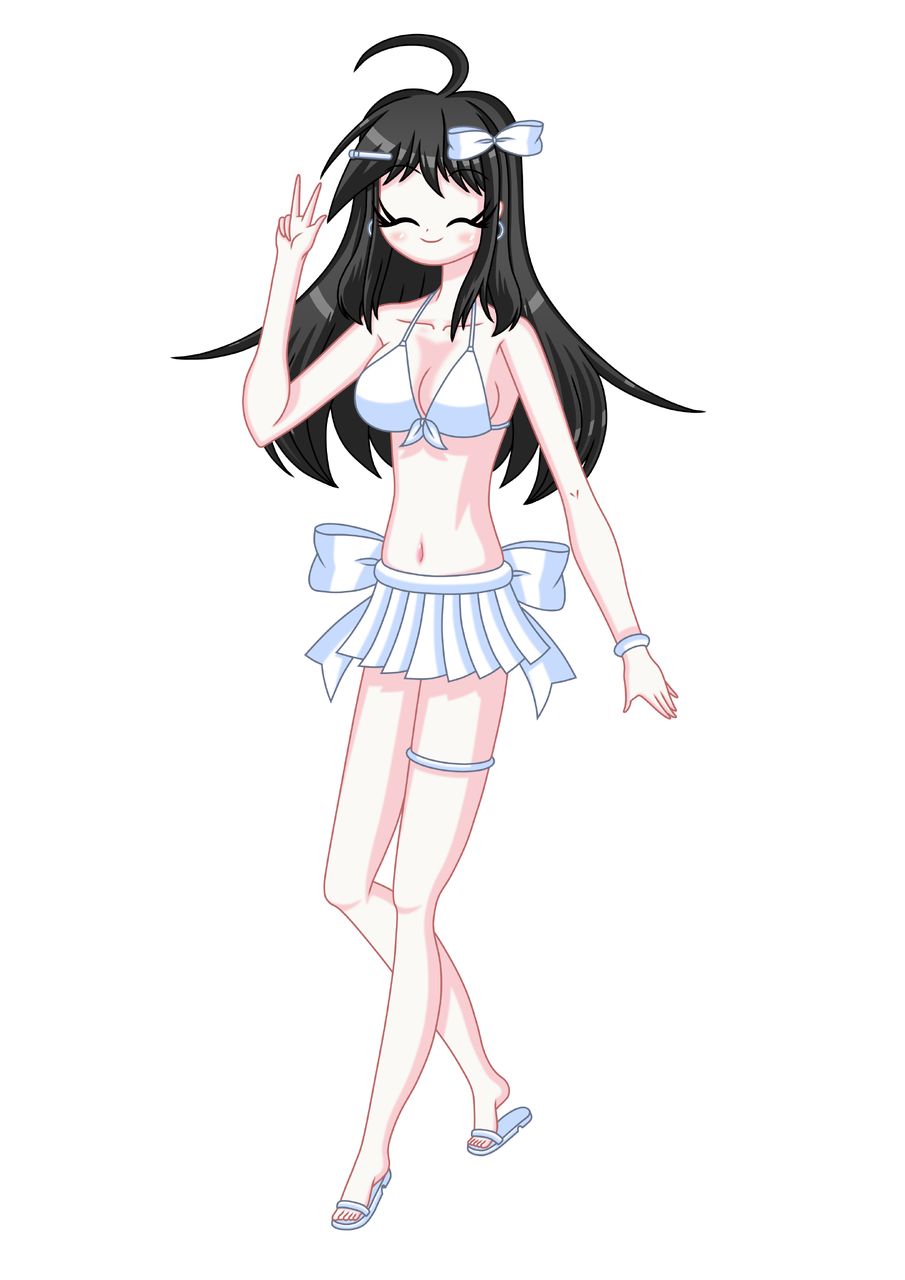 めっちゃ最強スタイル Illust of ヒイラギの助 girl original medibangpaint smile オシャレ 黒髪ロング swimsuit 清楚 美肌 美しいウインク