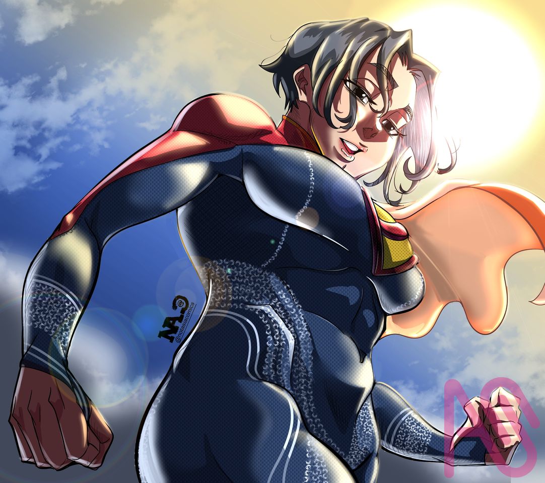 Supergirl Illust of @notasiacomics fanart woman cartoon superhero muscle animeart hero mangaart tomboy