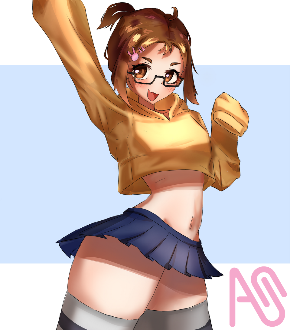 gooner bait Illust of MinG girl hoodie skirt