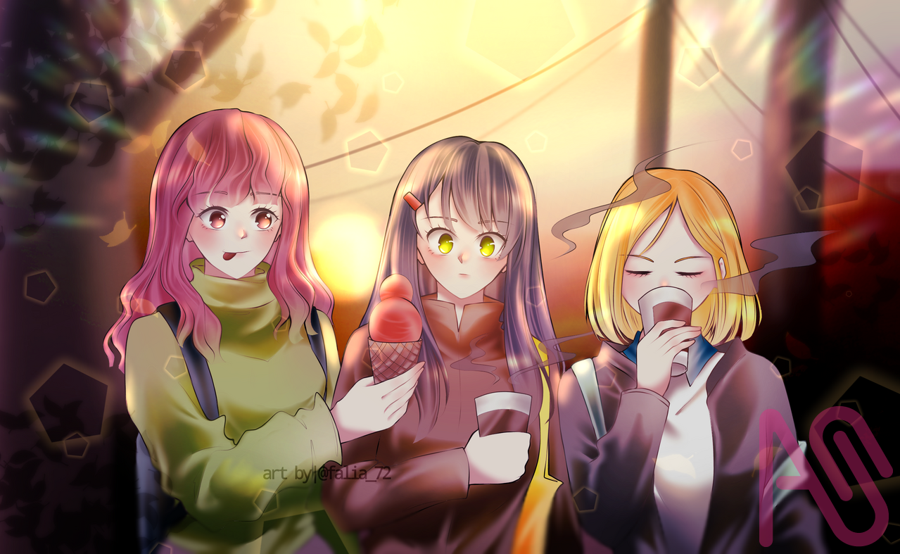   Sunset with them♥ Illust of Falia.space oc digitaldrawing