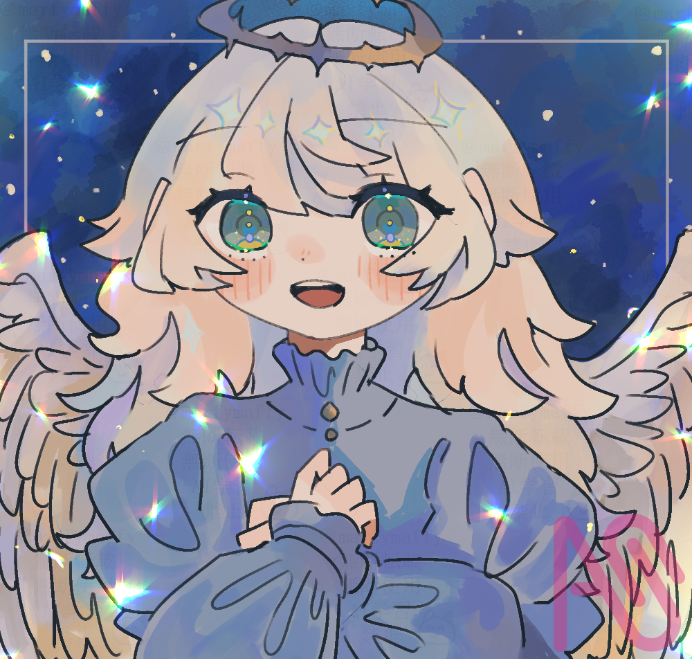 Angel Illust of Marfy@絵はTwitterに投稿 angel girl kawaii white_hair きらきら