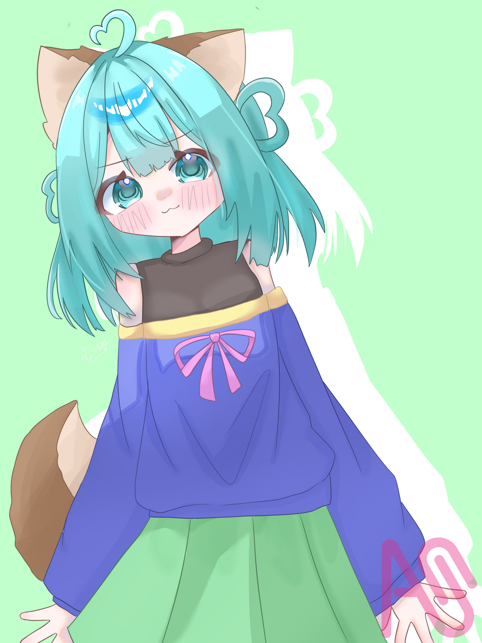 絵柄変わった…？ Illust of むいむぎᐡ.  ̫ .ᐡ girl kawaii 代理 むぎ