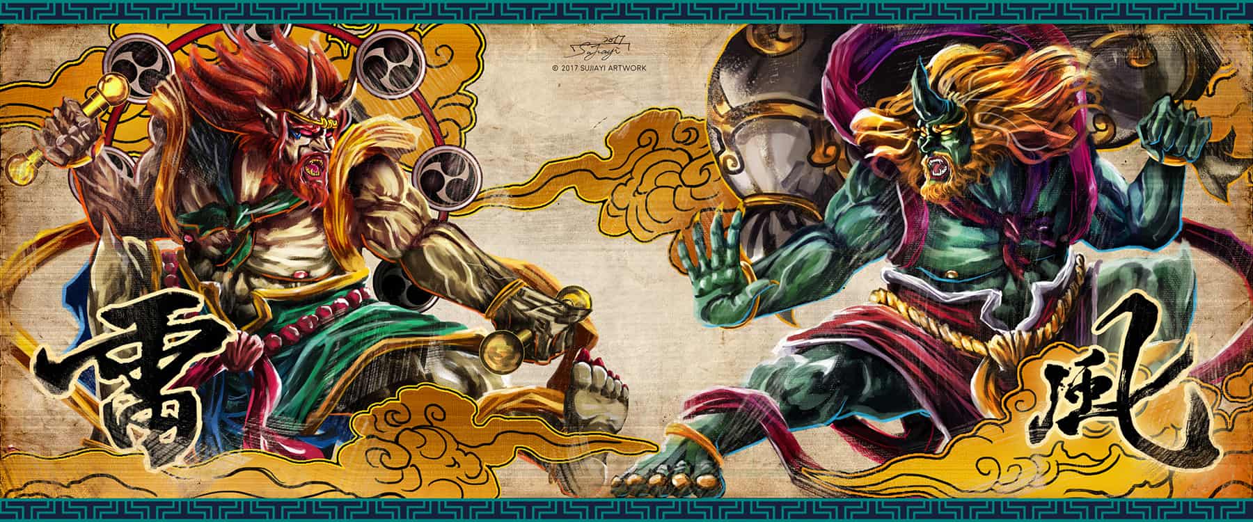 風神雷神 Jasonz Illustrations Art Street