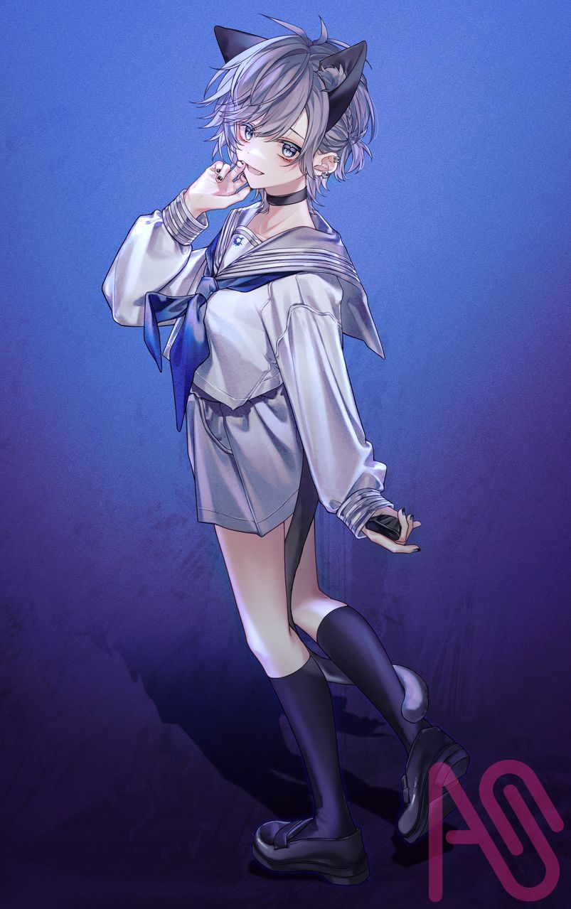 rkgk/yog Illust of ヤミ咲 drawing オリジナルキャラ illustration art original digital commission kawaii 初心者のクズイラスト 絵柄が好みって人にフォローされたい