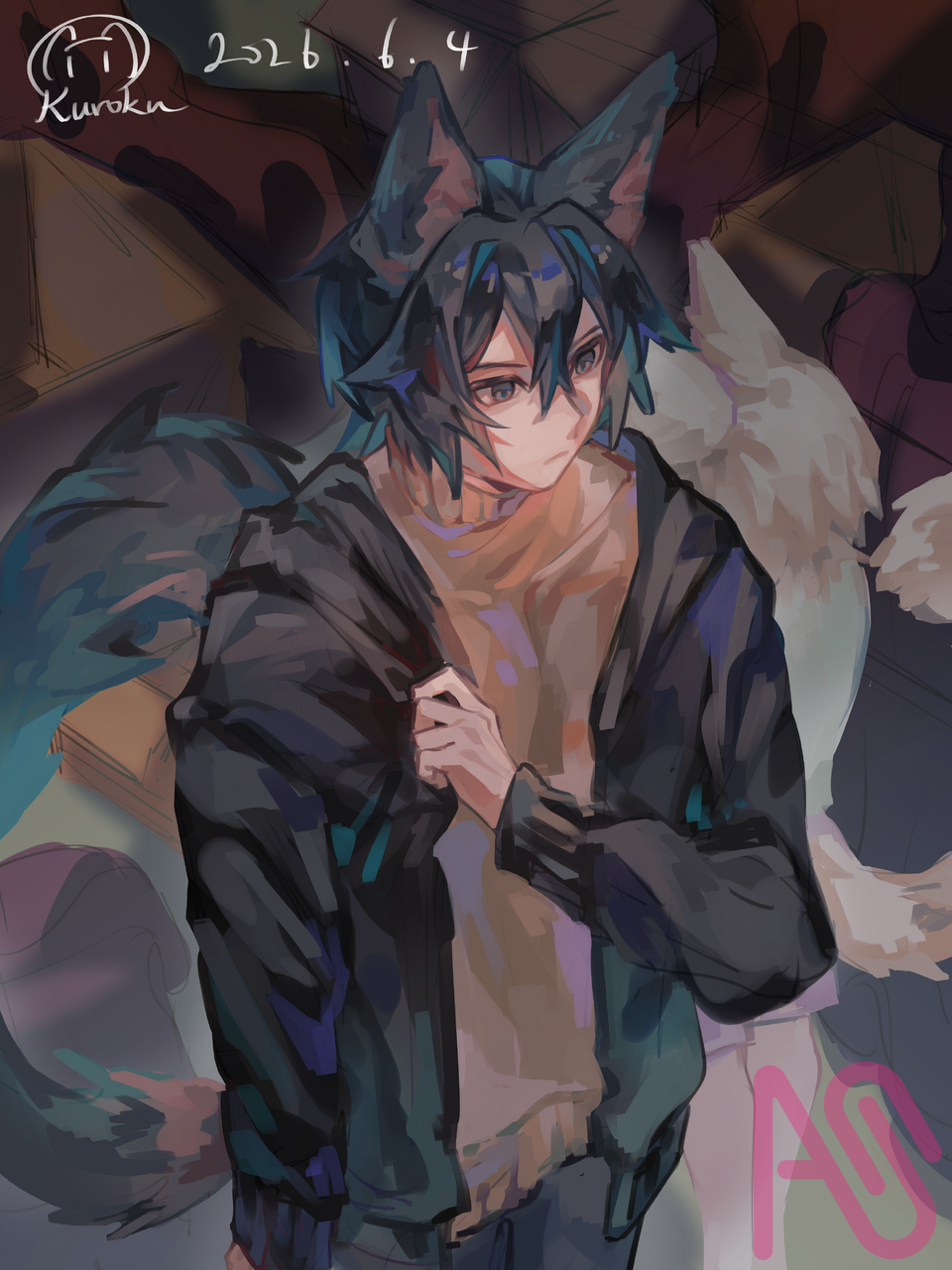 路斯生日快樂 Illust of クロク cat_ears original boy oc 獸耳