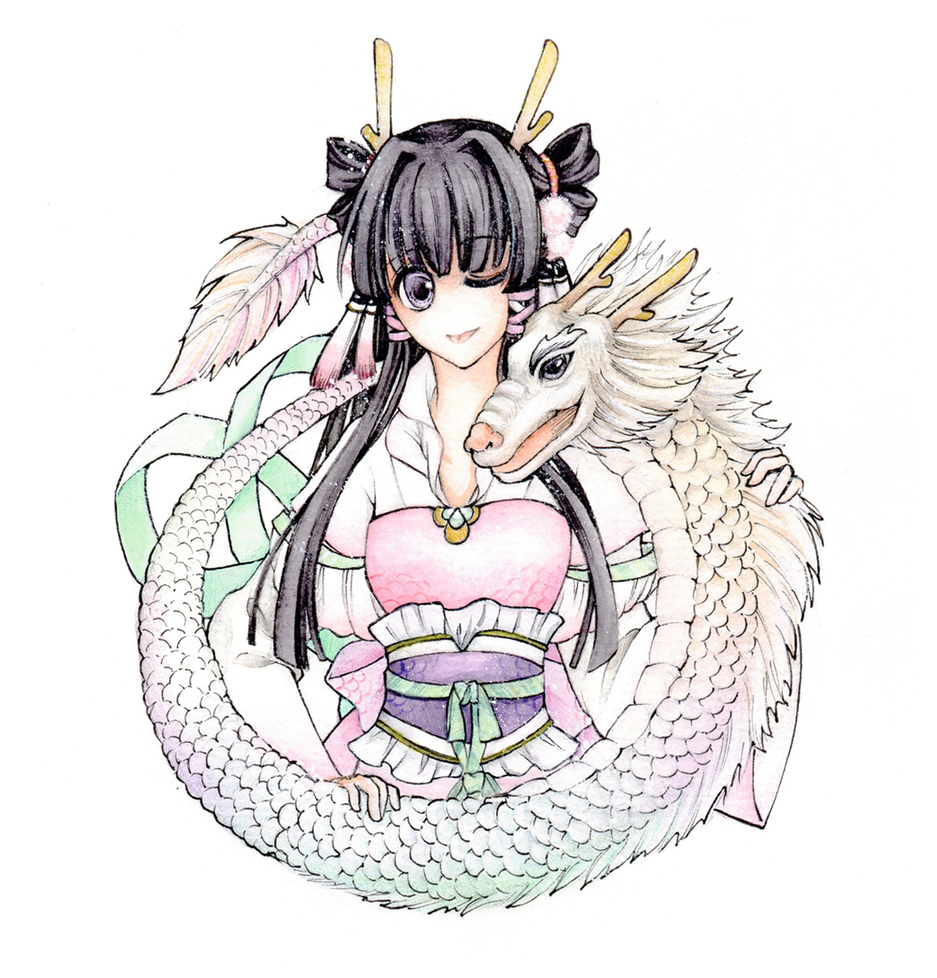 【手描きイラスト 089】オリジナル原画中色紙 美人画コピック「ウルトラガール」 ウルトラマン イラスト 手描きイラスト 089]オリジナル原画中