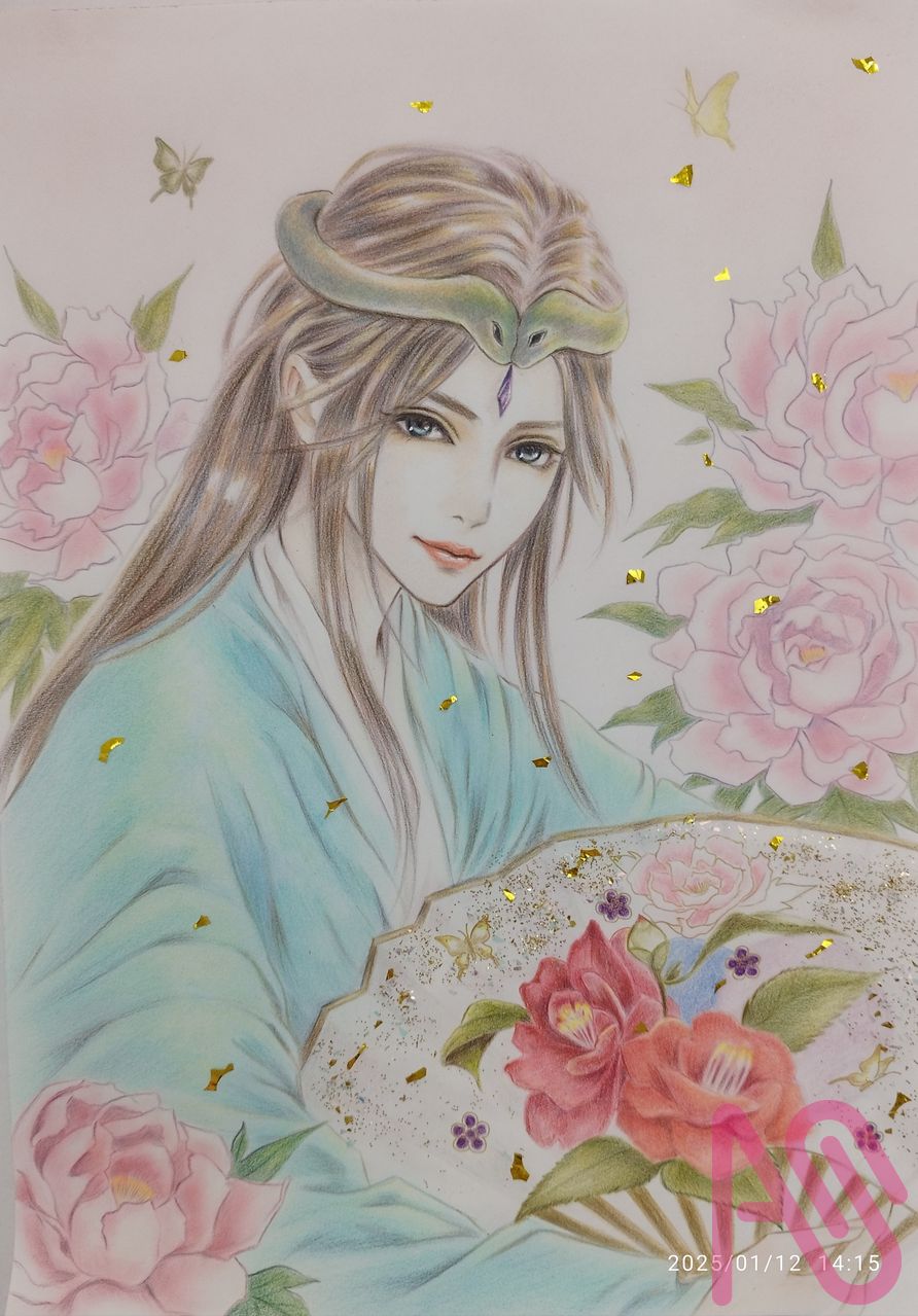 正月イラスト Illust of ルナ coloredpencil 正月 male pastel analog 模写アレンジ