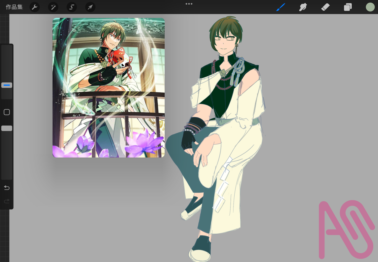 草稿+底色 Illust of 本貓 illustration 男孩