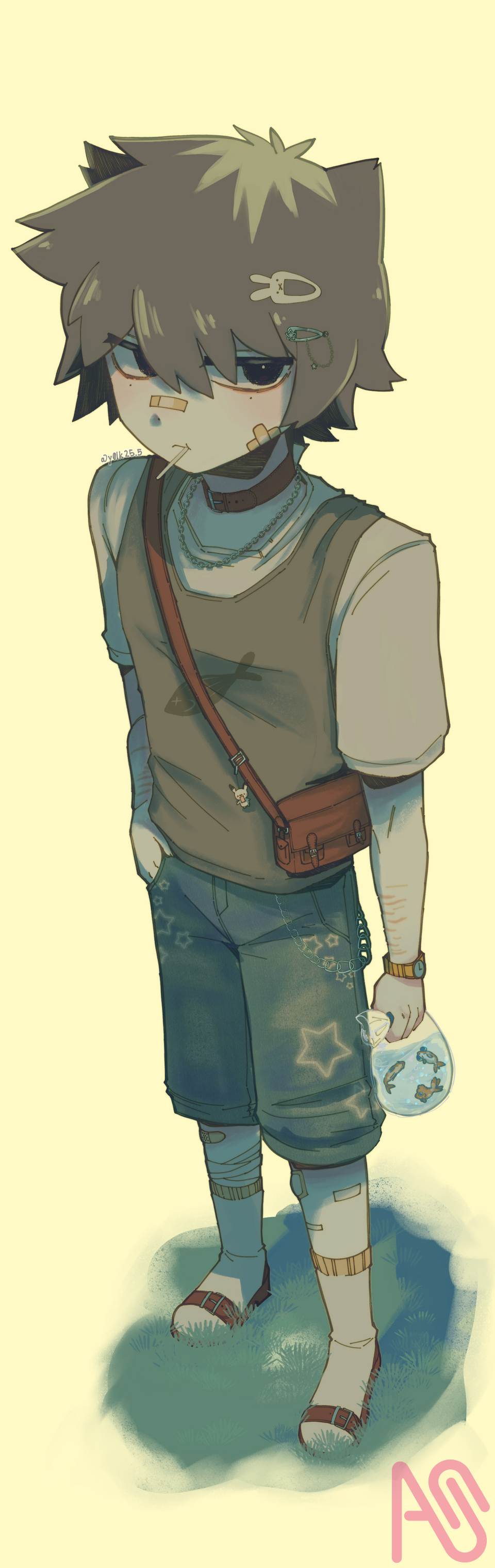 fish Illust of ghostfruit oc catboy