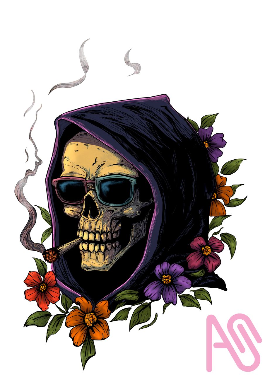 Merchandise designs Illust of Kureijikyatto CLIPSTUDIOPAINT cute GrimReaper