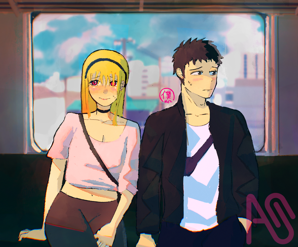 Marin x gojo 海夢x五条 Illust of maxplusart fanart drawing art anime red green gojo MyDressUpDarling marinkitagawa