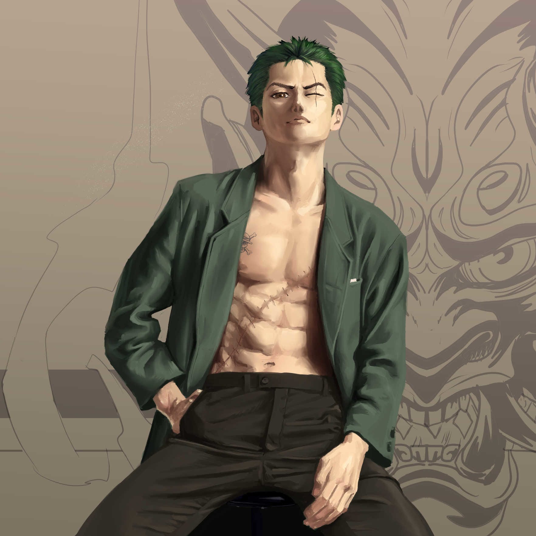 RONOROA ZORO FANART Risu Zetto - 插图 ART street