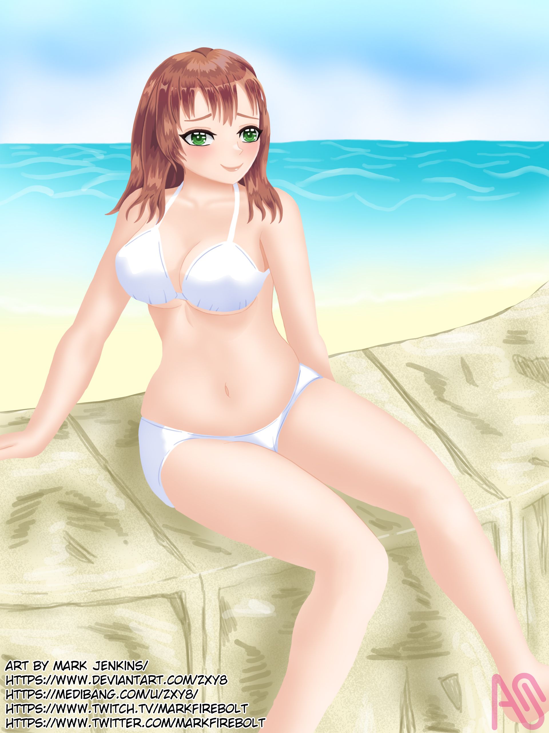 Woman at the beach zxy8 - Illustrations ART street