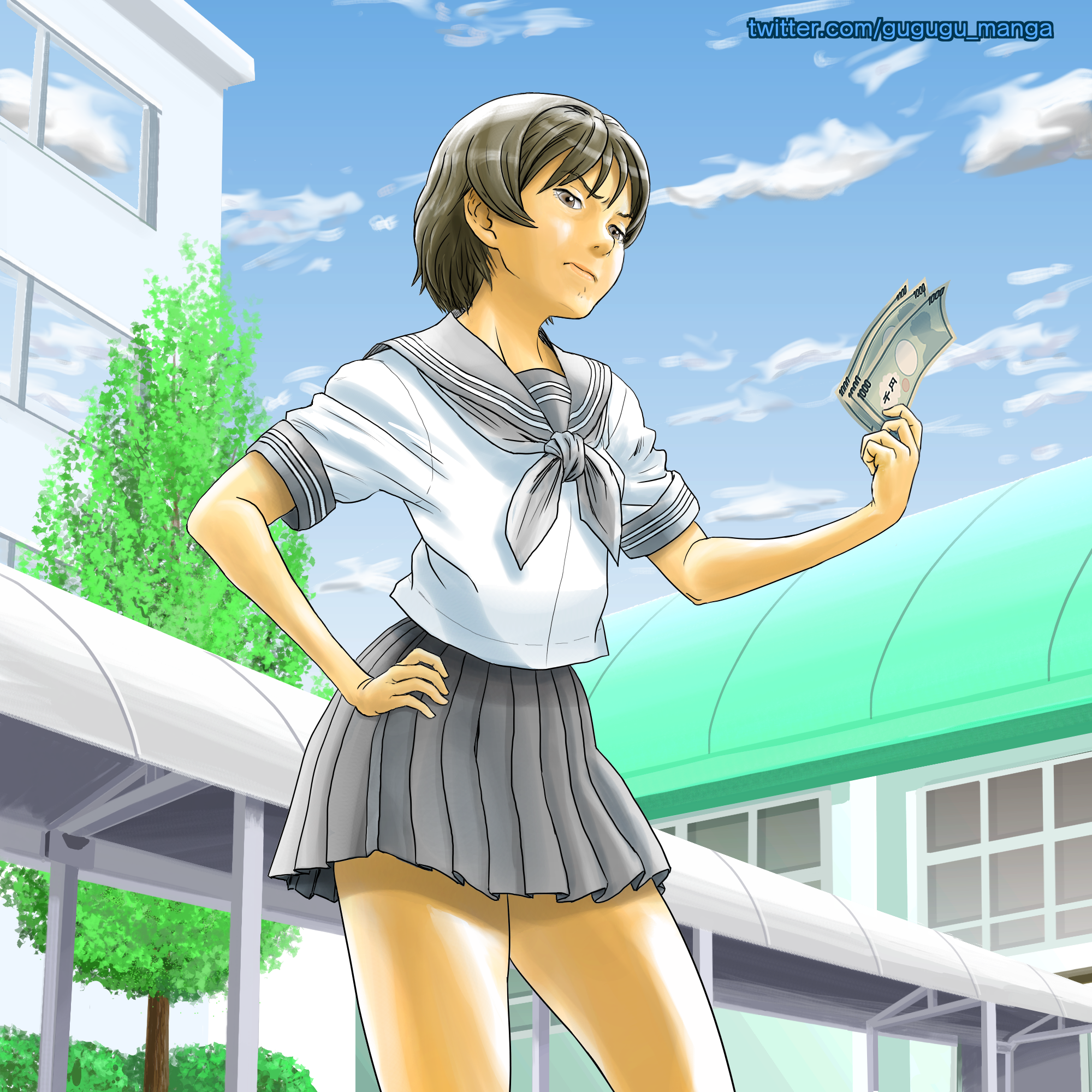 カツアゲ女子高生 Gugugu001 Illustrations Art Street