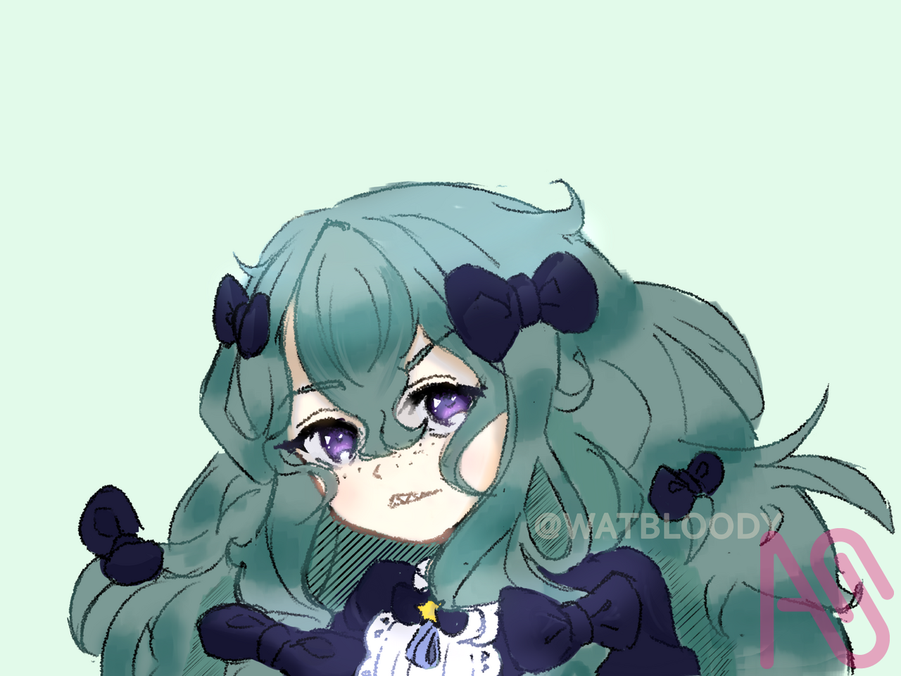 古いバービーのファンアート Illust of WatBloody fanart illustration sketch anime chibi digital portrait animegirl Artwork Girls