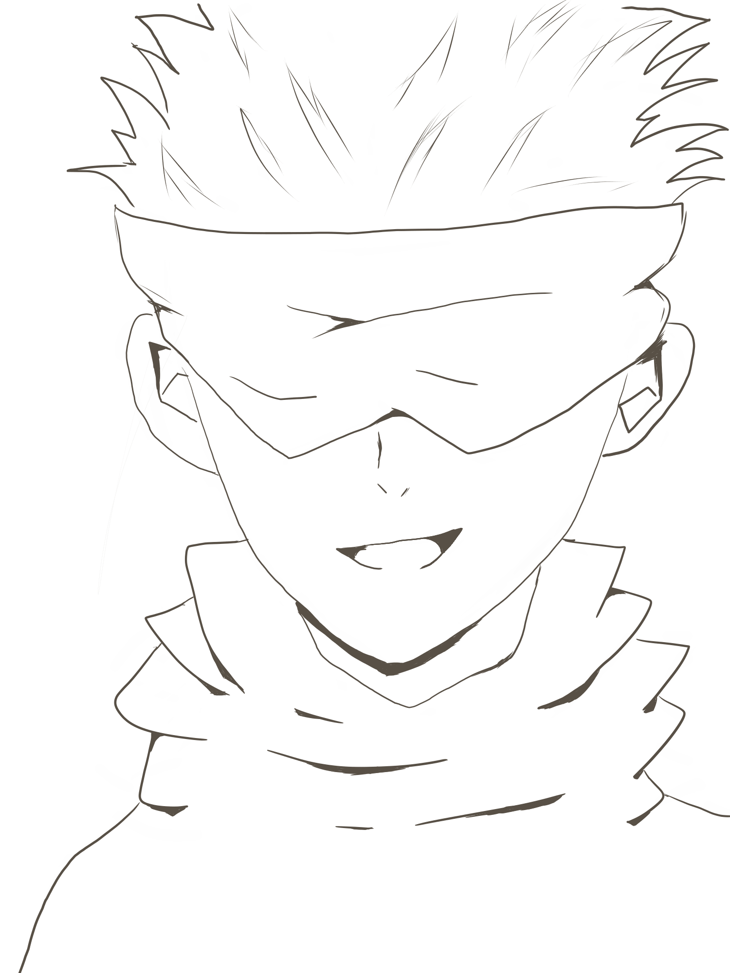 五条悟 フリー線画 たこ - Illustrations ART street