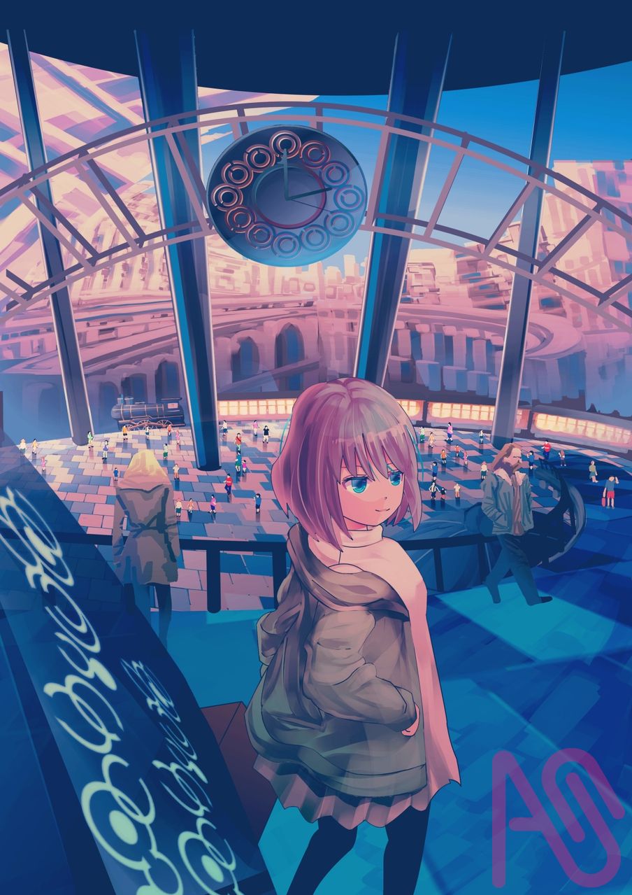 黄昏 Illust of 星野かわうそ girl background