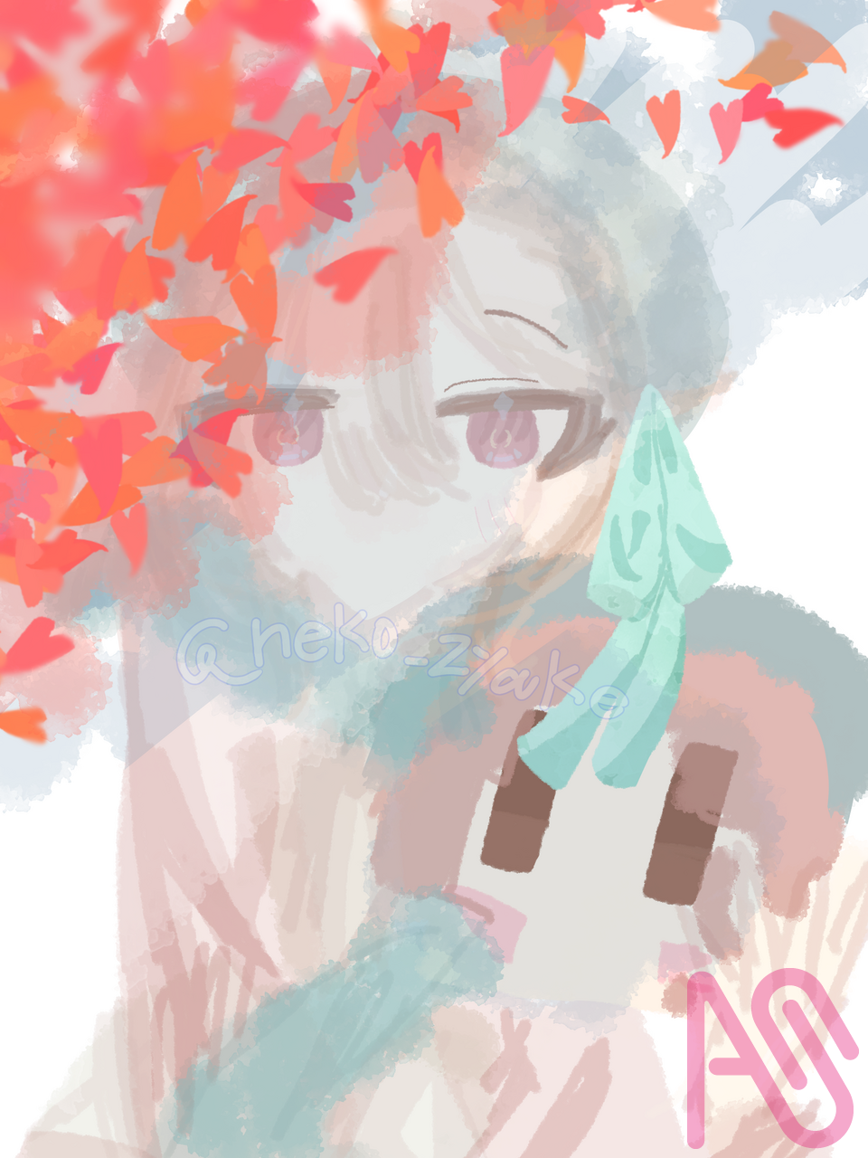 秋の始まり Illust of ねこじゃけ🐱🍣 fanart cute autumn 50人イラフト 50人クラフト 二次創作イラスト