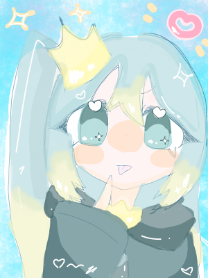 海で一番可愛いサメ🦈👑✨ Illust of 星密 りり✨💫＠代選中 medibangpaint cute サメっ子 サメちゃん🦈👑