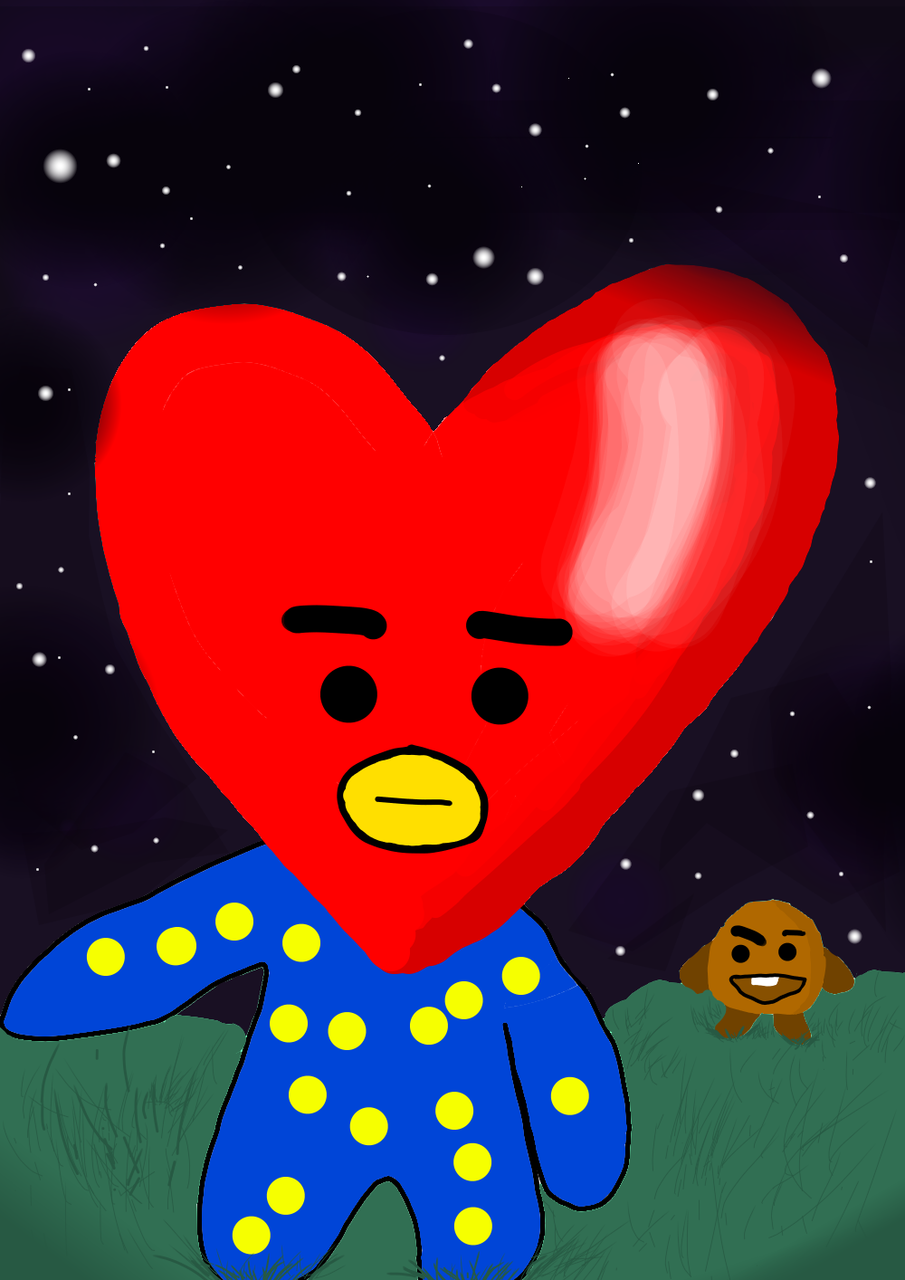 Tae Tae And Shooky Bts Purshatrue イラスト Art Street アートストリート