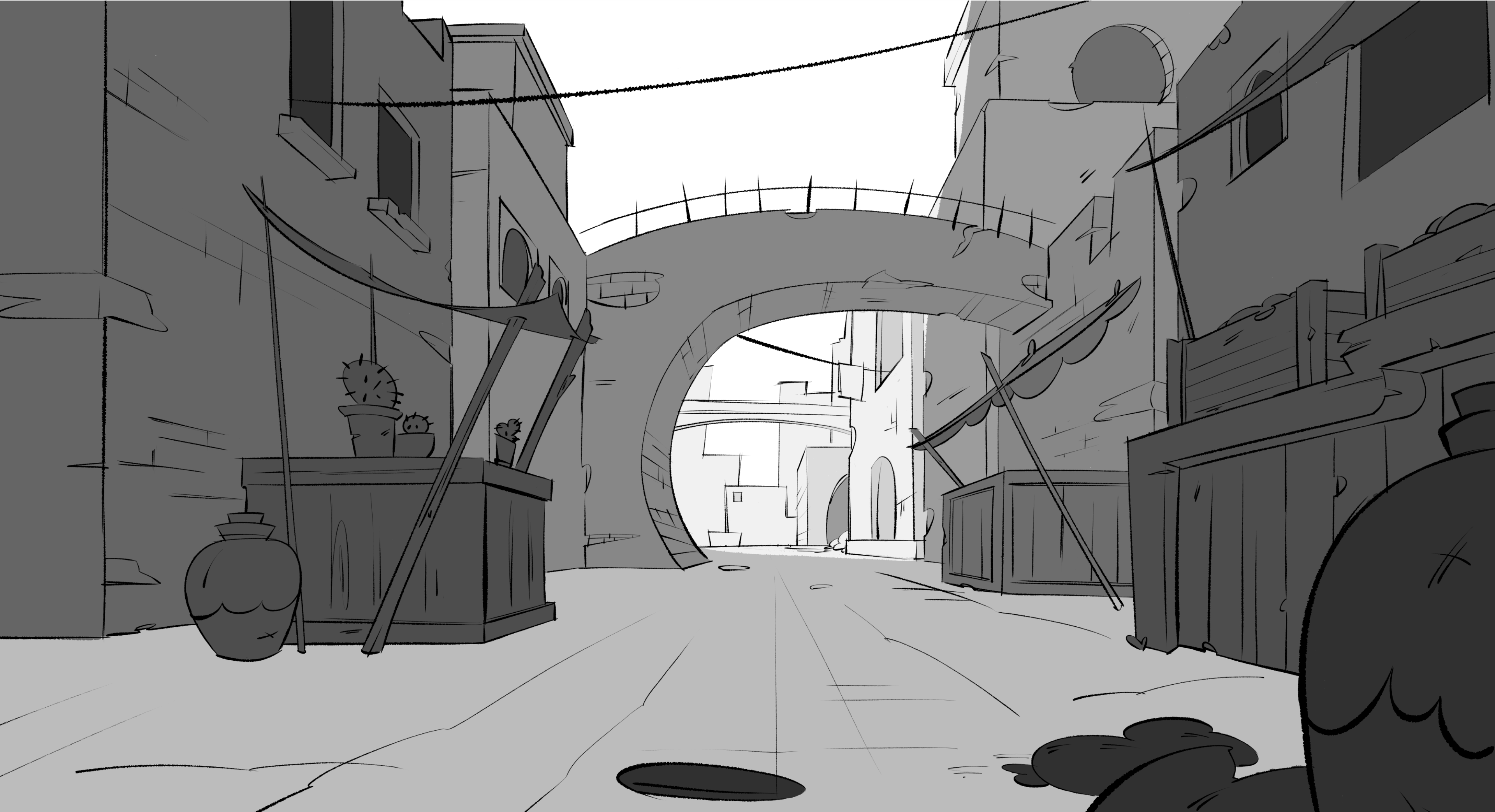 Background in 1 point perspective!! Akio Illustrations ART street