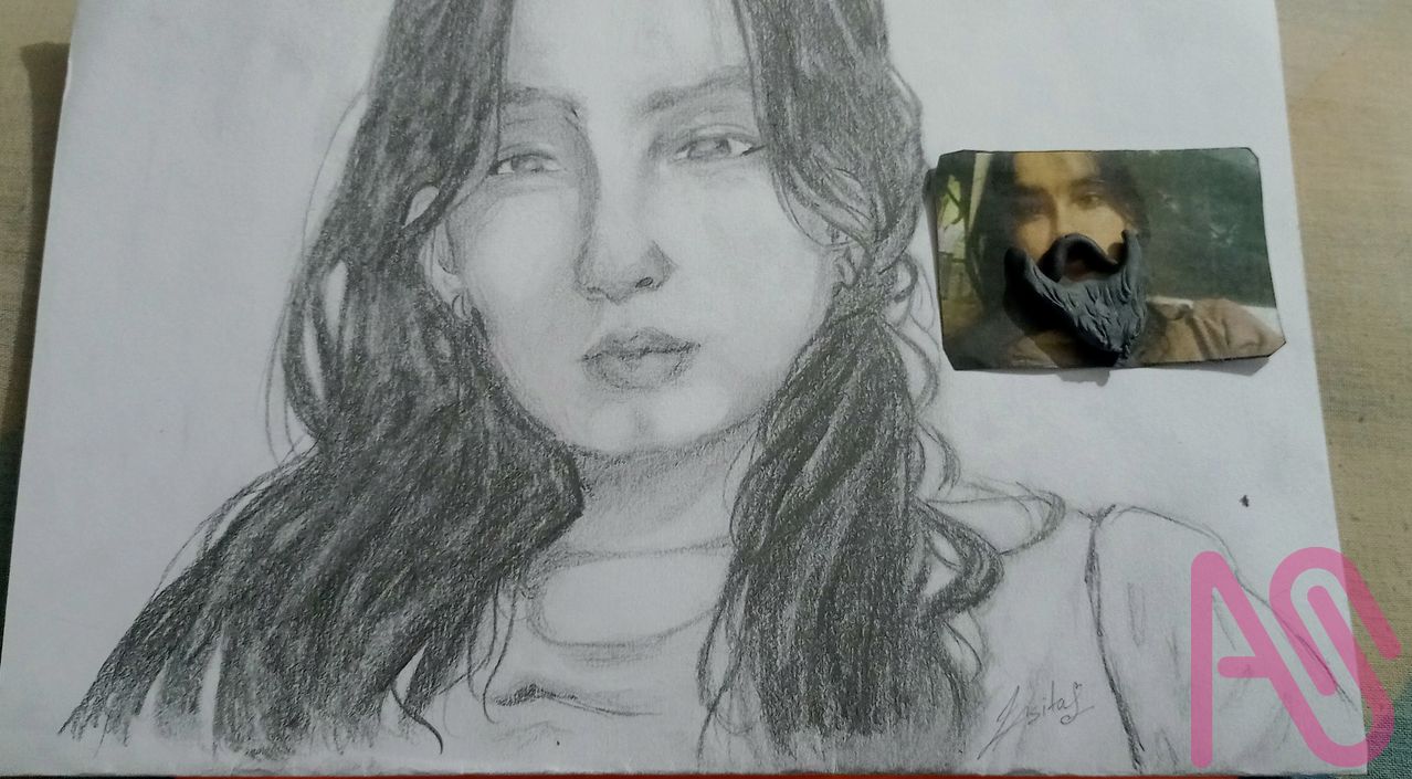 My First Sketch Illust of ipsitawrites girl sketch friendship friend birthday birthdaygift