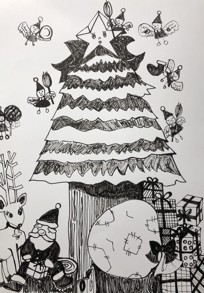 休憩中のサンタさん ペン画 Hajime 低浮上 イラスト Art Street アートストリート