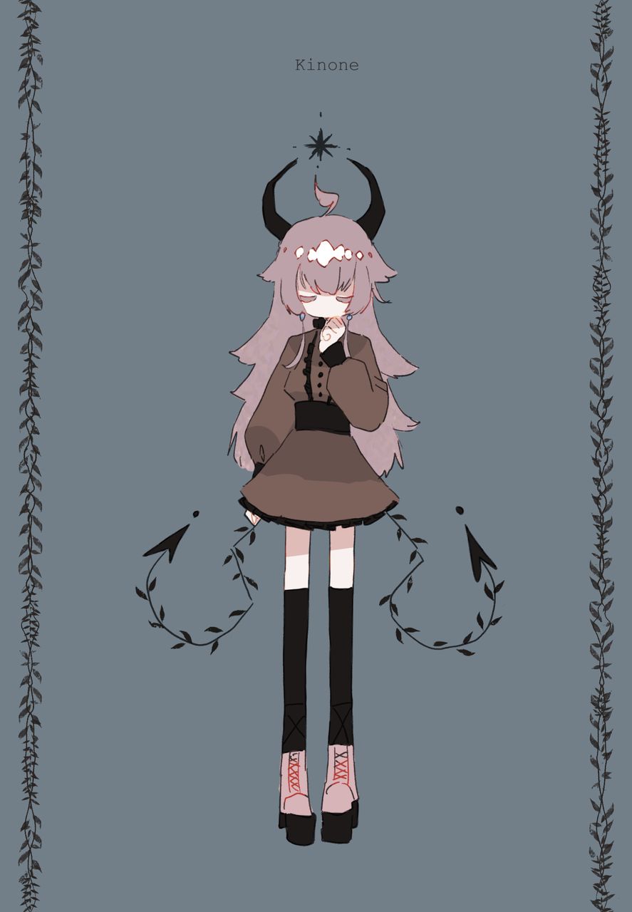 代理資料　もけもけ🫧 Illust of 桜いろきのこ きのこ illustration もけけ 変なツノがはえてる変なしっぽとか