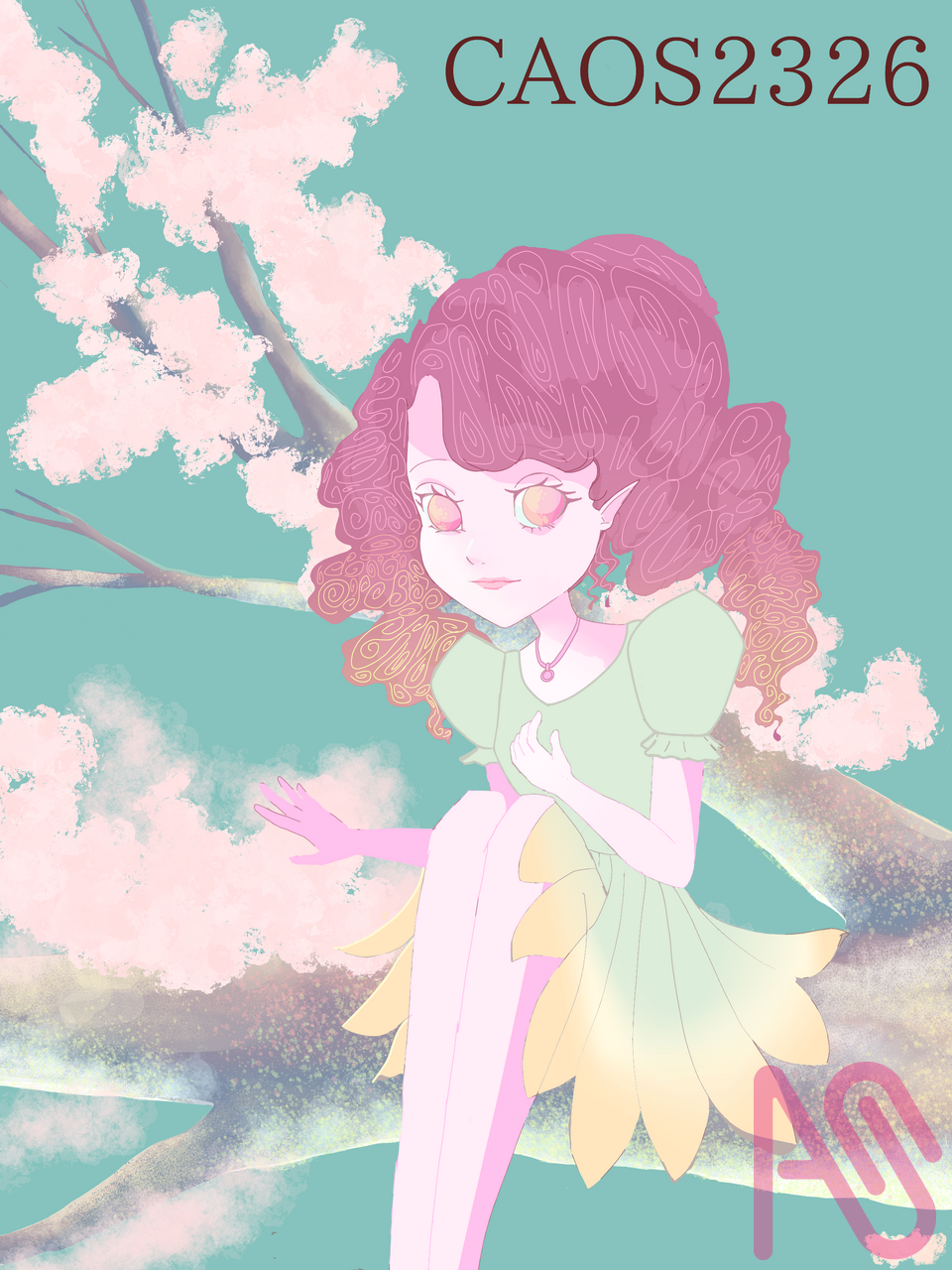 Proceso de ilustracion "Ada en los Cerezos" Illust of Caos2326 drawing dibujodigital proceso Ada