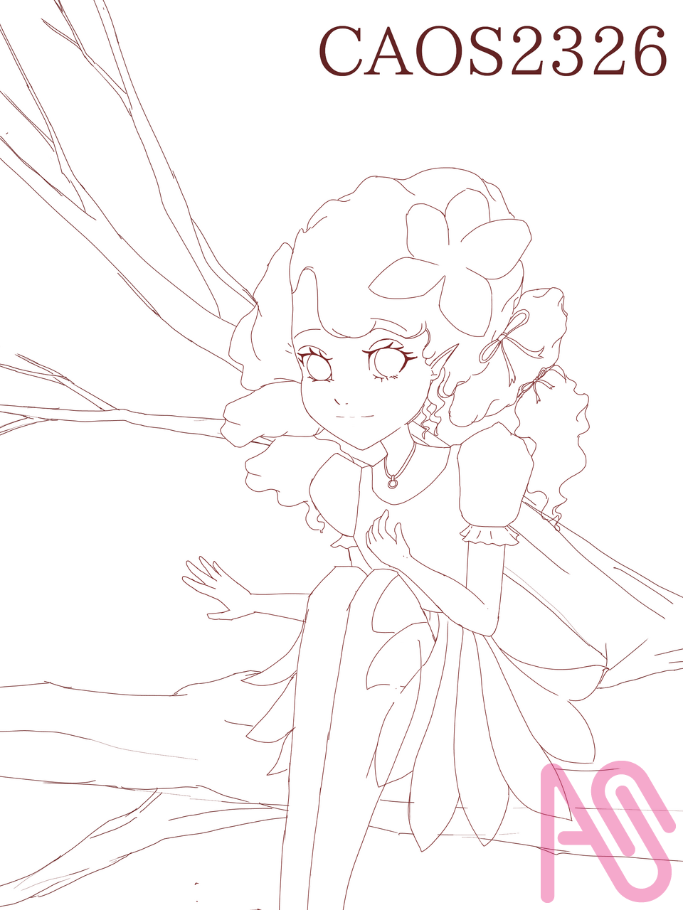 Proceso de ilustracion "Ada en los Cerezos" Illust of Caos2326 drawing dibujodigital proceso Ada