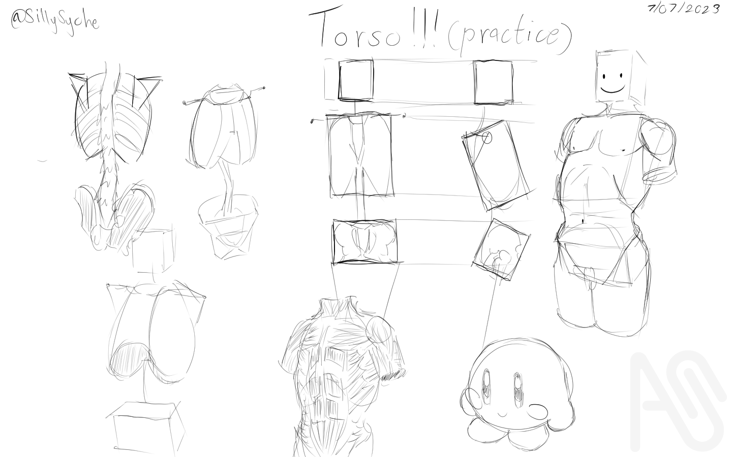 Torso Anatomy Practice! SillySyche Illustrations ART street