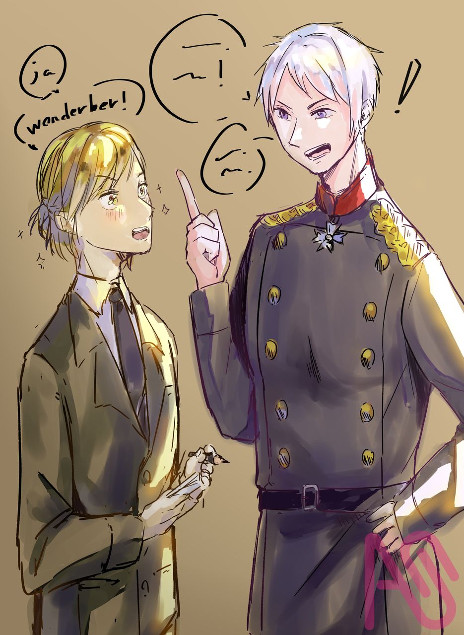 普憫のところへ留学に行くktrさん Illust of 瑞月記 illustration boy APH crossover ktr 総理倶楽部 普憫 総クラ