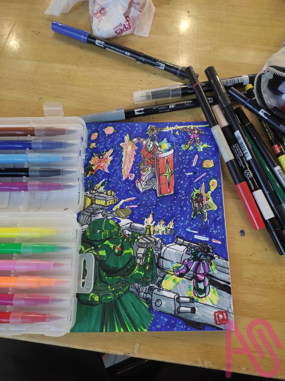 December UC0079 1 year war Illust of Adhi Trahono mecha GUNDAM zaku DOM GM AnalogDrawing