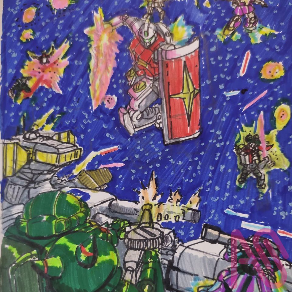 December UC0079 1 year war Illust of Adhi Trahono mecha GUNDAM zaku DOM GM AnalogDrawing