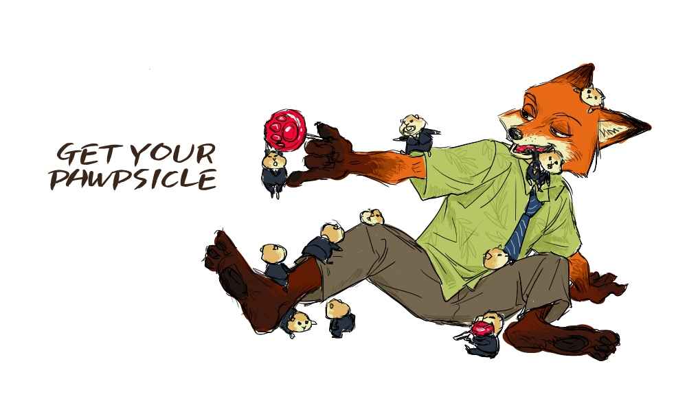 Zootopia Nick Wilde And Lemmings Ki Ho イラスト Art Street アートストリート