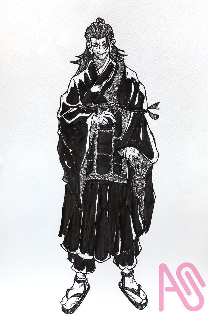 「呪術廻戦模写」 Illust of 絵夢 模写 monochrome 練習中 ペン入れ analog JujutsuKaisen
